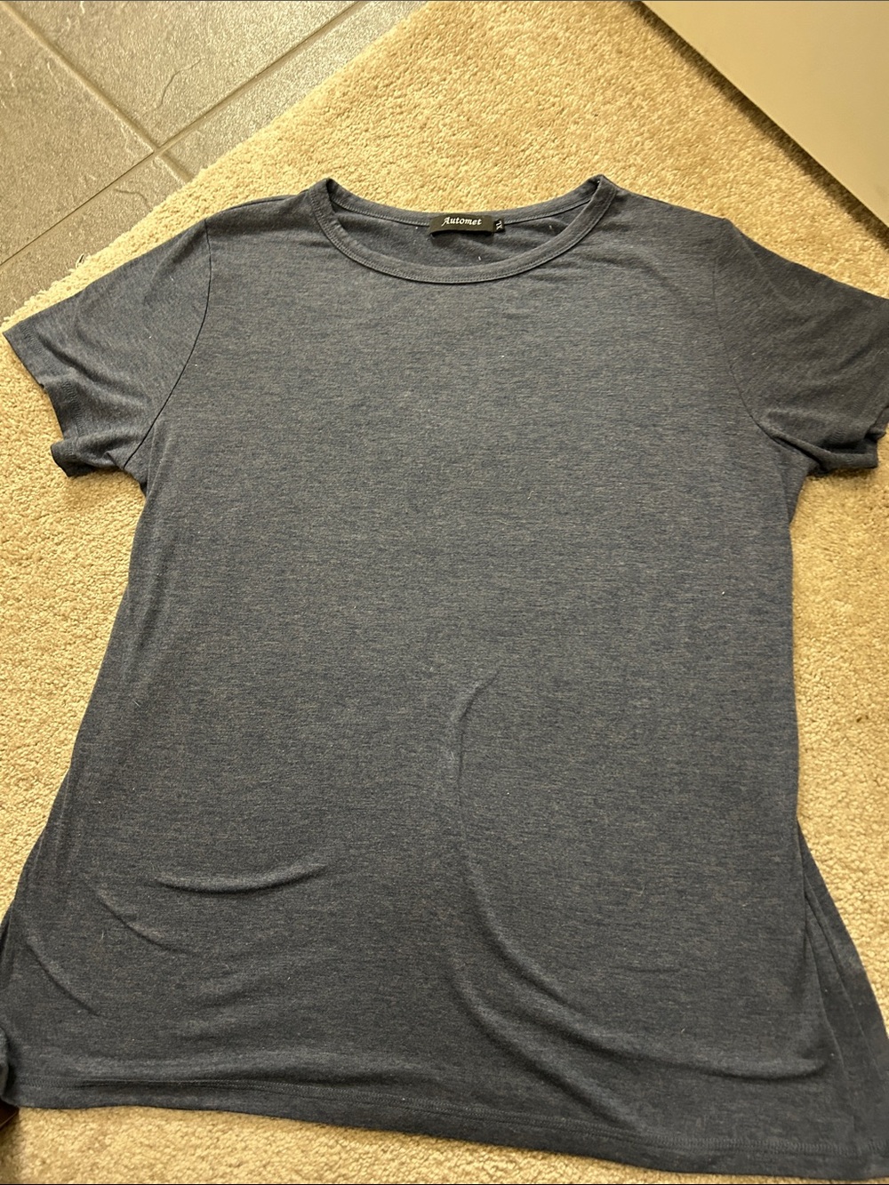 Casual Navy Short Sleeve Crewneck Tee